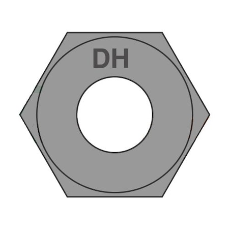 Heavy Hex Nut, 1-1/2-6, Steel, Grade DH, Plain, 1-15/32 In Ht, 30 PK